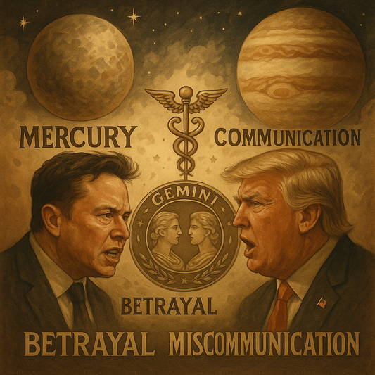 When Mercury Betrays Jupiter: The Last Flight of the Gemini Mind — The Musk–Trump Feud as a Cosmic Proxy War