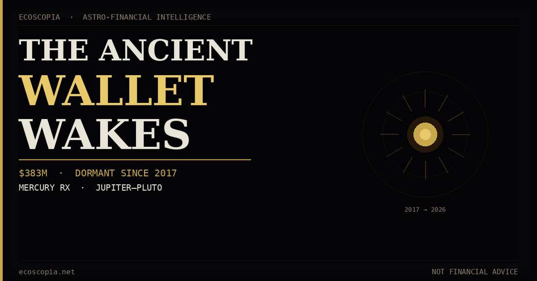 The Ancient Wallet Wakes: A 2017 Whale, $383M, and What the Sky Was Doing When It Moved