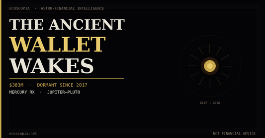 The Ancient Wallet Wakes: A 2017 Whale, $383M, and What the Sky Was Doing When It Moved
